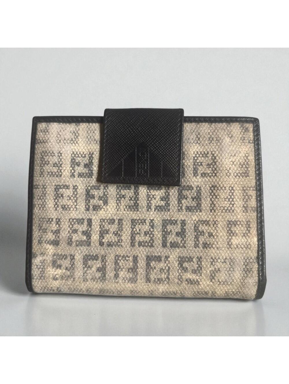 Authentic Fendi Zucca FF Monogram Vintage 90s Brown Canvas Bifold Wallet